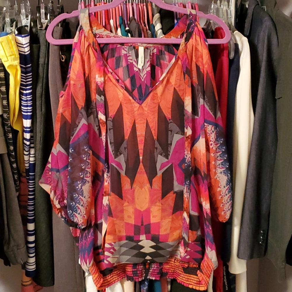 Myth chiffon cold shoulder blouse